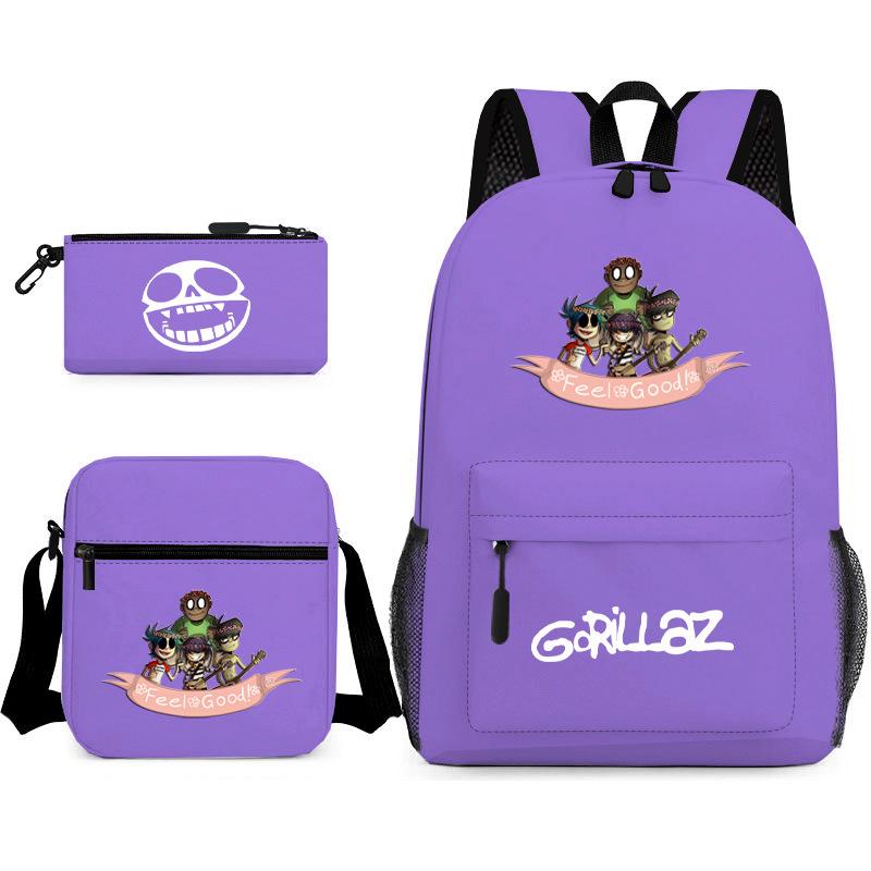 British virtual band trend heat transfer, primary and secondary school students schoolbag Gorillaz children's starry sky three-piece set, teenagers