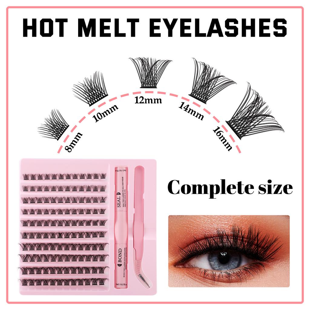 120 Clusters Single Cluster D Curve False Eyelash Set 10-16Mmdiy Segmented Grafting Thick Eyelashes