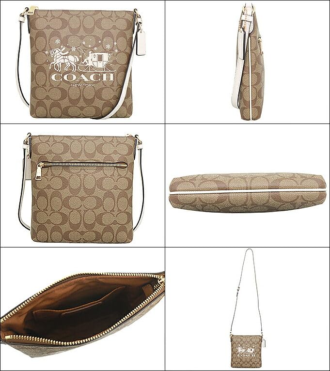 Coach Bag FCN767 CN767 Khaki X Chalk Signature Horse and Carriage Print Coated Canvas Leather Mini Rowan File Bag Ladies [Coach] (Shoulder Bag)