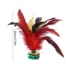 Set of 5 Feathered Foot Kick Shuttlecocks with Rubber Vivid 20cm Indiaca Dacau Shuttlecocks Base, Colors,