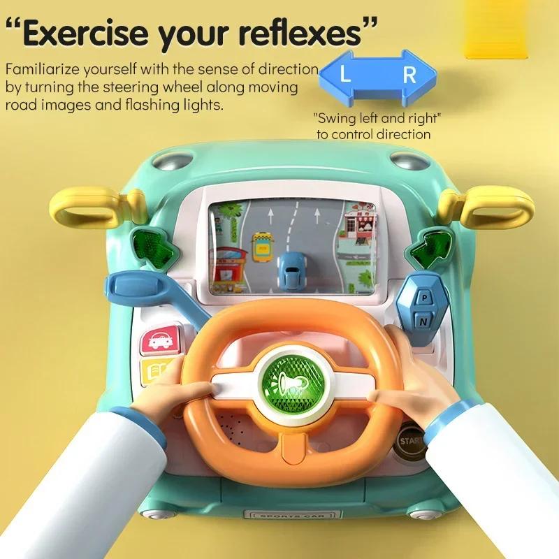 Non-Toxic Children'S Steering Wheel Toy Simulation Driving Toys With Light Music Car Seat Play Baby Interactive Educational Toy For Kids