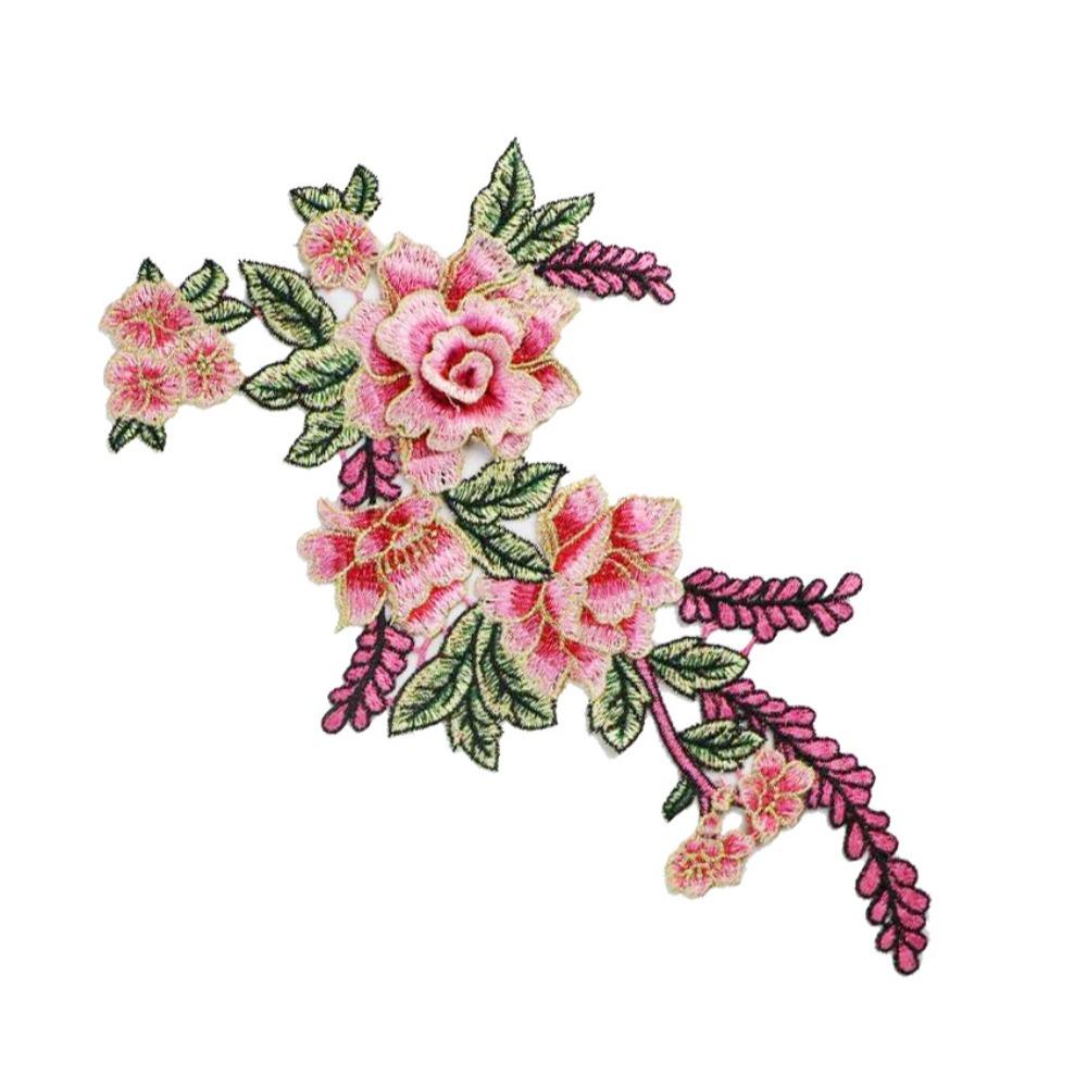 Polyester Fiber Embroidery Flower Patch DIY Handmade Floral Patches Fashion Sew On Patch  Hat