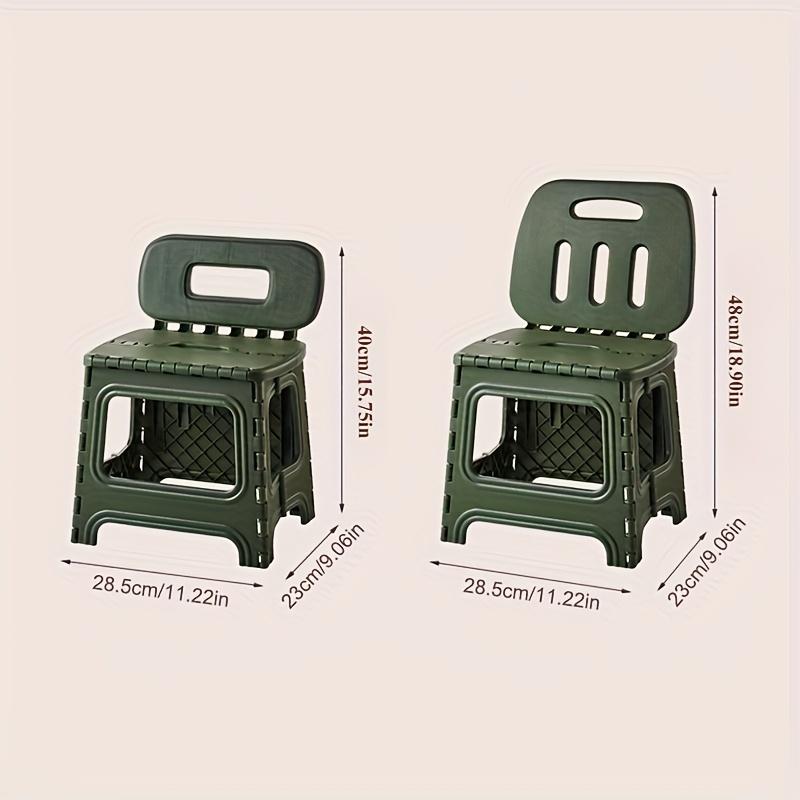 [Portable Stool] Durable Portable Foldable Plastic Stool with Backrest | Ideal for Home, Fishing, and Easy to Assemble
