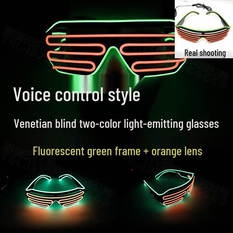 Voice-Controlled LED Trendy Light-Up Shutter Glasses for Festivals