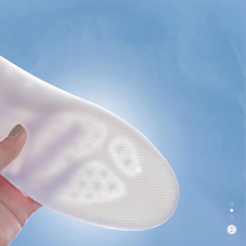 Full Length Inner Heightening Shoe Insoles Elastic Breathable Shock Absorbing Inserts for Sports White 39 40