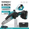 YOFIDRA 6 Inch Chain Saw Cordless Electric Saw Woodworking Garden Cutting Pruning Chainsaw Power Tool For Makita 21V Battery Pin