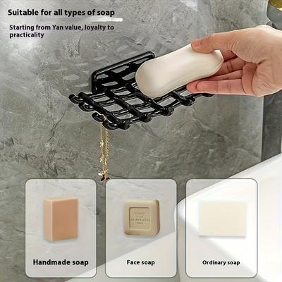 Soap Box Wall Mounted Drainage Shelf For Home Use No Punching High-end Bathroom New Soap Dish Rack Hooks For High-end Bathroom