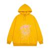 Unisex Oversized Hoodie With Spiderweb Print Fleece-Lined Cotton Blend Streetwear Style