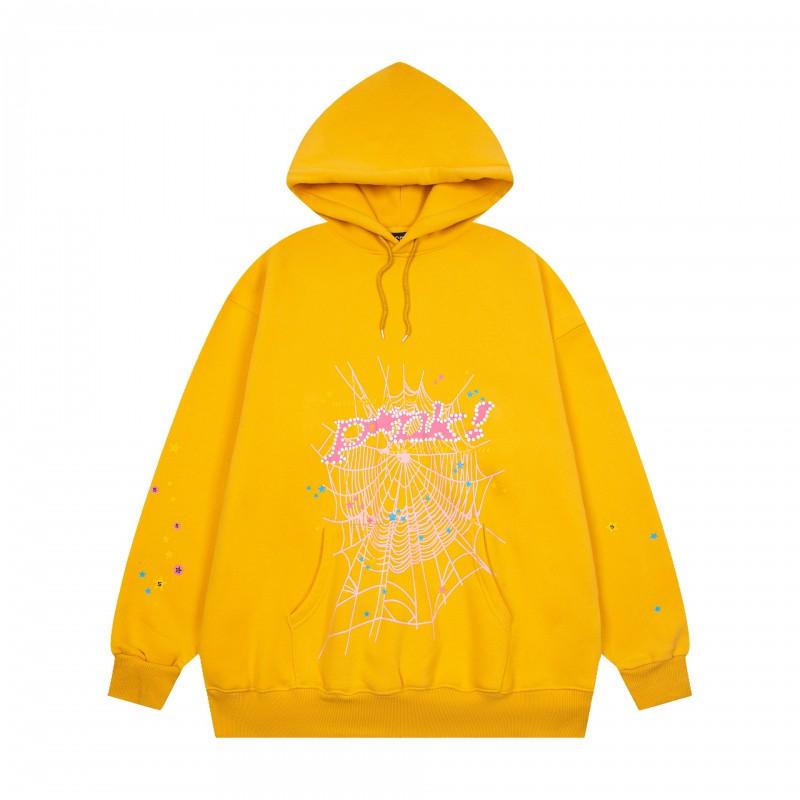 Unisex Oversized Hoodie With Spiderweb Print Fleece-Lined Cotton Blend Streetwear Style