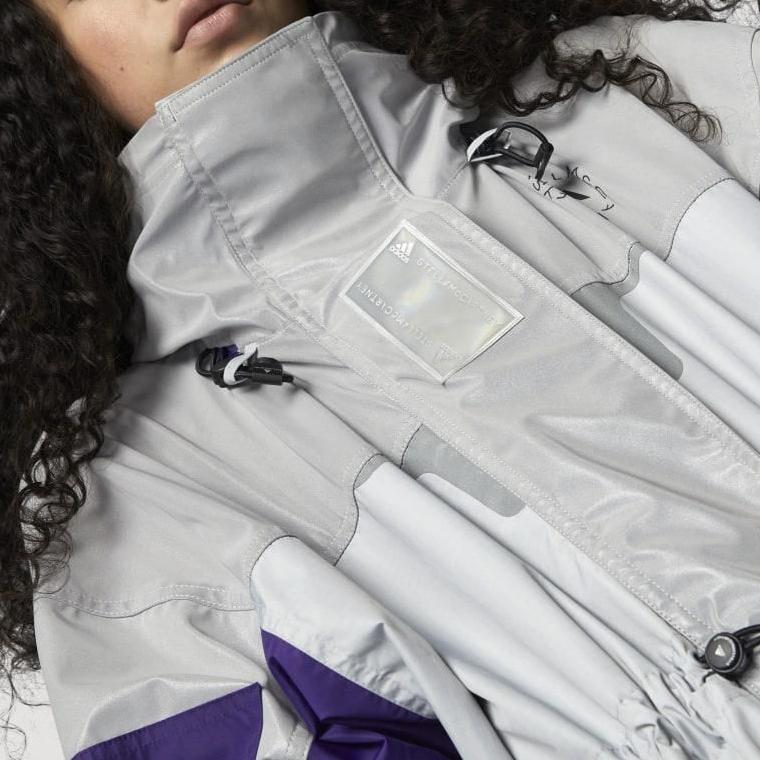 Adidas Stella McCartney Color Block High Neck Zip Design Jacket Women Jacket Dark-Silver-Gray Light-Blue-Gray College-Purple FU0271