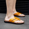 Fashion Summer Flip-flops Male Half Drag New Handmade Flats Man's Leather Sandals Stylish Beach Slippers Quick Dry Wading Aqua Shoes