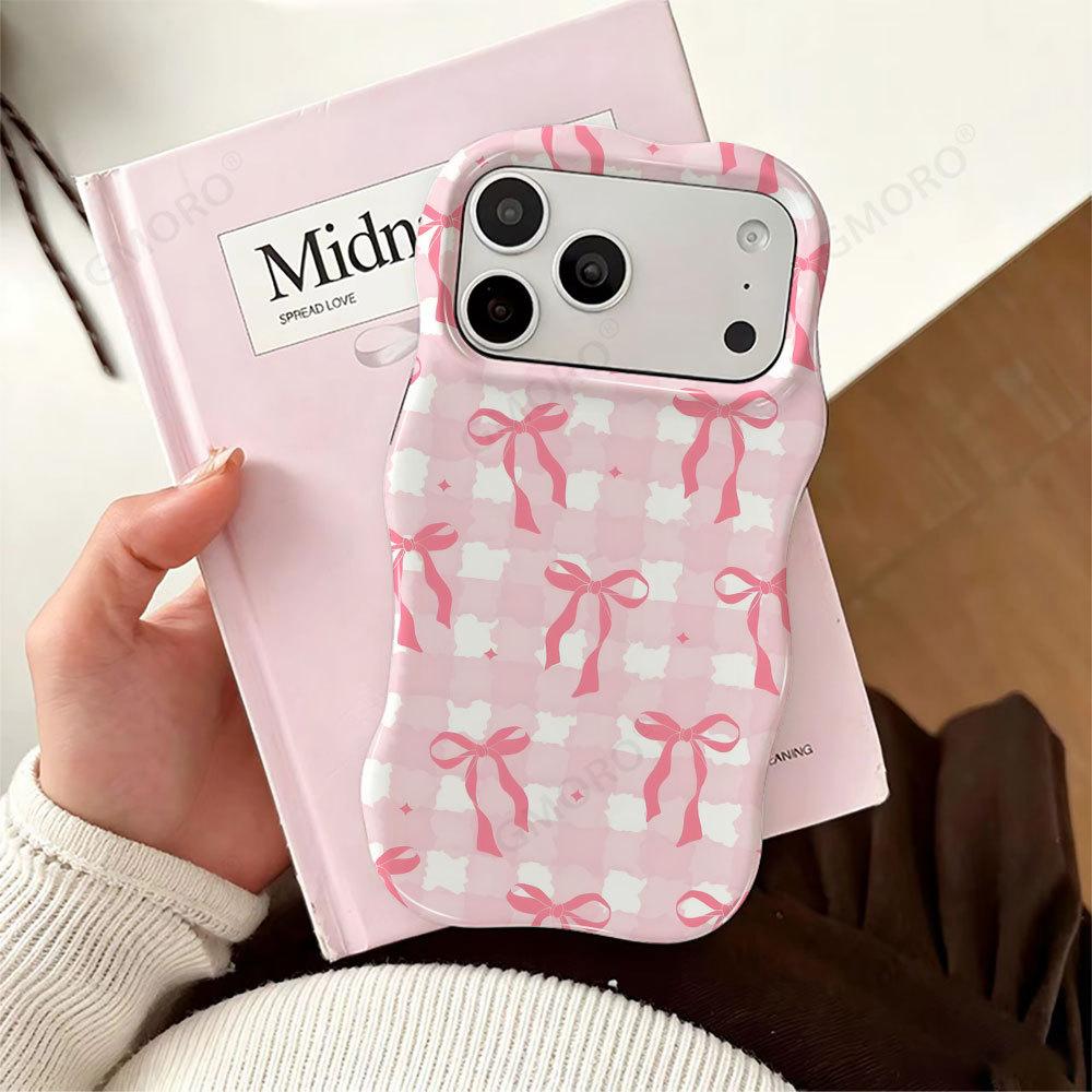 Popular girl heart pink bow mobile phone case iPhone17Pro anti-drop and anti-skid protective case