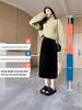 Schwarzer Samt-Midirock für Damen - Petite, Hüftbetont, H-Linie (Frühjahr/Herbst 2026)
