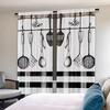 2pcs Kitchen Utensil Gingham Curtains   Light Filtering   Polyester   Farmhouse Cafe Window Decor   Rod Pocket