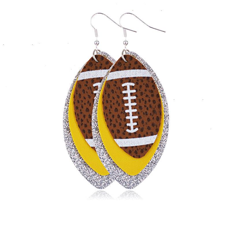 Multilayer Rugby Droplet Leather Earrings Summer Christmas Leather Earrings