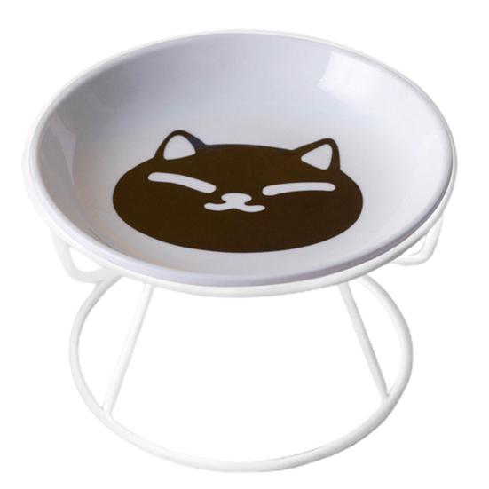 

Набор мисок для кошек, защита от рвоты, защита шейных позвонков, домашние кошки, маленькие домашние животные, красочные узоры, домашние животные 1 белый