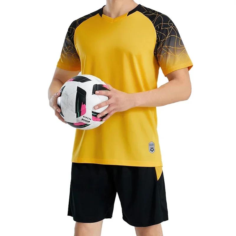 Soccer Jersey Set for Men Soccer Tracksuit Jersey Kit Quick Drying Breathable Man Children Team Training Football Uniform