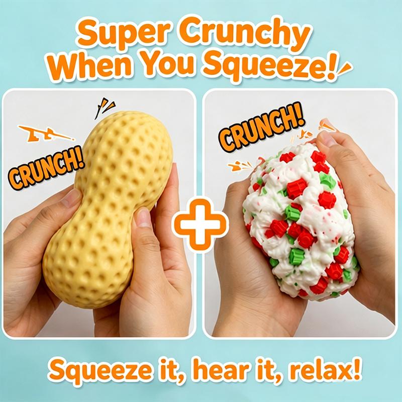 1 Stück Knuspriger Erdnuss Fidget Stressball Butterweiches Quetschspielzeug für Büroangestellte Spannungsabbau Pausenzeit