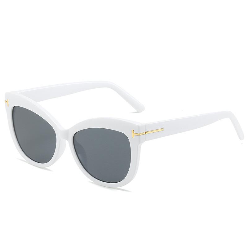 

JYL TS Sunglasses T Letter Cat Eye INS Women/M401 B-7814 яскраві кольори auburn