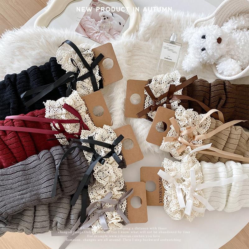 Mädchen Socken Spitze Schleife Lolita Langflor Socken Niedlich Frühling Und Herbst Ballett Mädchen Baby Wade