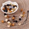 120Pcs Multi Style Dreadlock Hair Beads DIY Crafts Imitation Wood Bead Accessories  Hair Jewelry