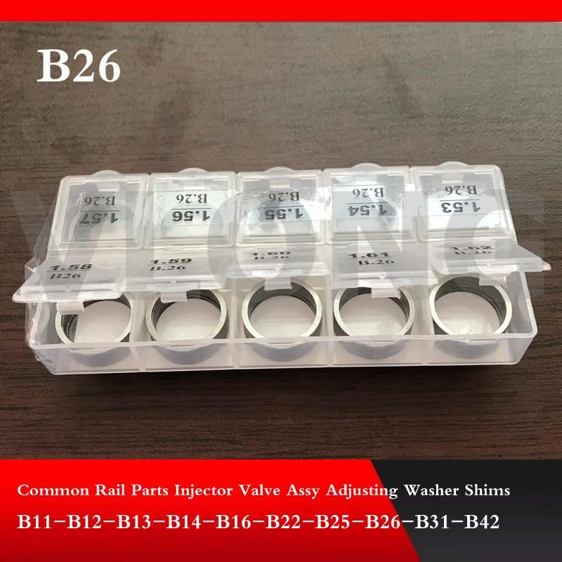 50 adet! Common Rail Enjektör Ayar Pul Pul Pul Conta Tamir Kiti B11 B12 B13 B14 B15 B16 B21 B22 B23 B24 B25 B26 B27 B31 B42