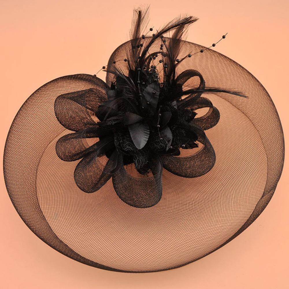 Women Mesh Yarn Headdress Bridal Headwear Hair Pins Hat Hairpin Fascinator Hairpin
