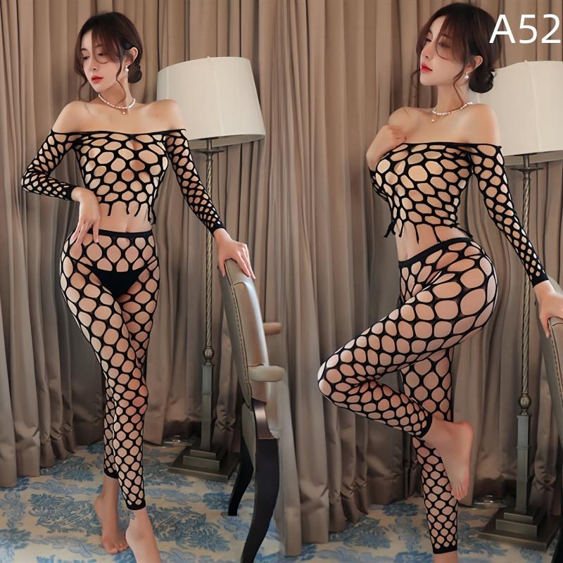 Sexy Netzstrümpfe mit offenem Schritt, Strumpfhose, Dessous für Frauen, Spitzenstrumpfhose, transparenter Body in Übergröße