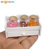 1 Set Miniature Kitchen Decoration 1/12 Dollhouse Mini Jar Rack Storage Rack With Jar Dolls House Scene Decor Accessories