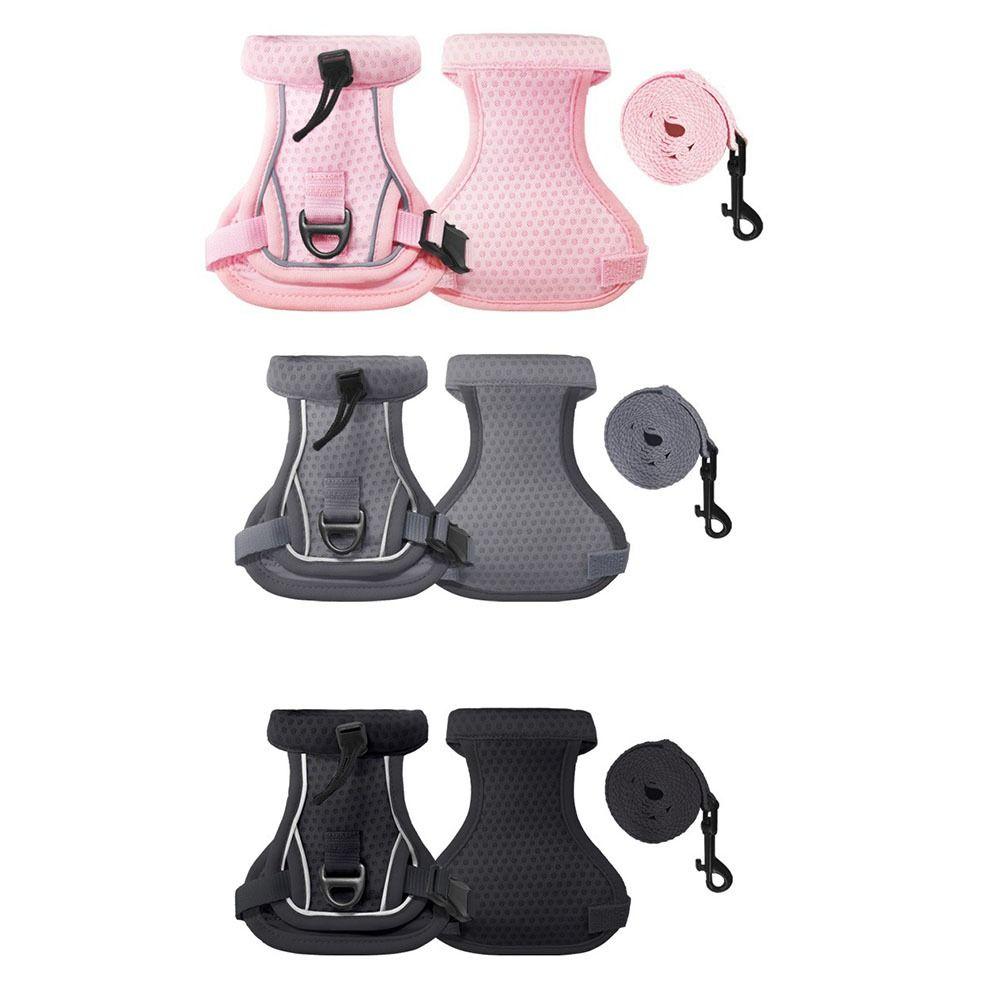 Reflective Design Cat Harness Vest Adjustable Vest Escape Proof Cat Lead Leash Comfortable Breathable Pet Walking Harness