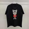 Retro Dog Letter Cotton TShirt Unisex Summer Casual Loose Short Sleeve Round Neck Print Top for Unisex And Women