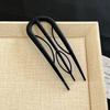 U-Shaped Fixed Hairpin with High-End Alloy Comb for Women's Updos - Ancient Style Four-Tooth Insert