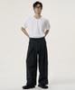 NOISE Stripe Double Pintuck Wide Slacks - Charcoal
