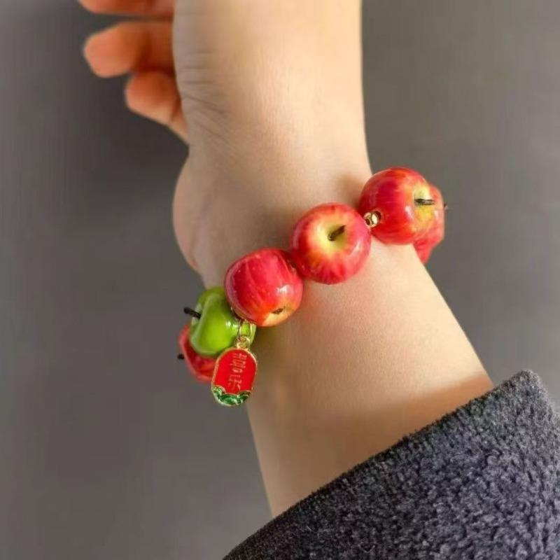Bracciale di Natale Mela Portafortuna ad Alto Rapporto Qualità-Prezzo che Collega Dolce Frutto Creatività con Una Catena di Buona Fortuna Lungo il Percorso