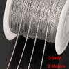 2M 10M 0.5mm Acciaio Inossidabile Sottile Cavo Dorato Maglia Catena Serpente per Fai da Te Collana Orecchini Cavigliera Forniture per Creazione Gioielli All'Ingrosso