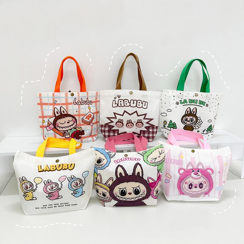 תיק קנבס לאבובו כותנה חמוד מצויר מצחיק תיק טוטה קניות פאוץ' סטודנט נוסע רב-תכליתי פשוט תיקי נשים מתנה