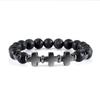 Prayer Men Women Bracelet Hematite Cross Rosary Natural Stone Beads Jesus Onyx Meditation Bracelets Bangles Jewelry Gift Pulsera