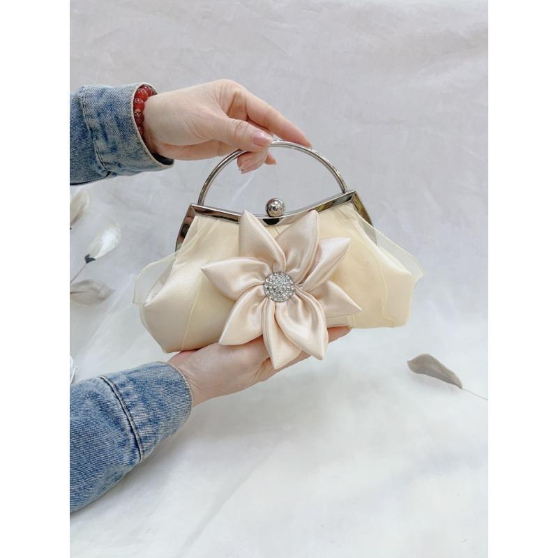Trendy new flower clutch bag large capacity shoulder oblique span small bag women's bag dinner banquet clutch bag dress