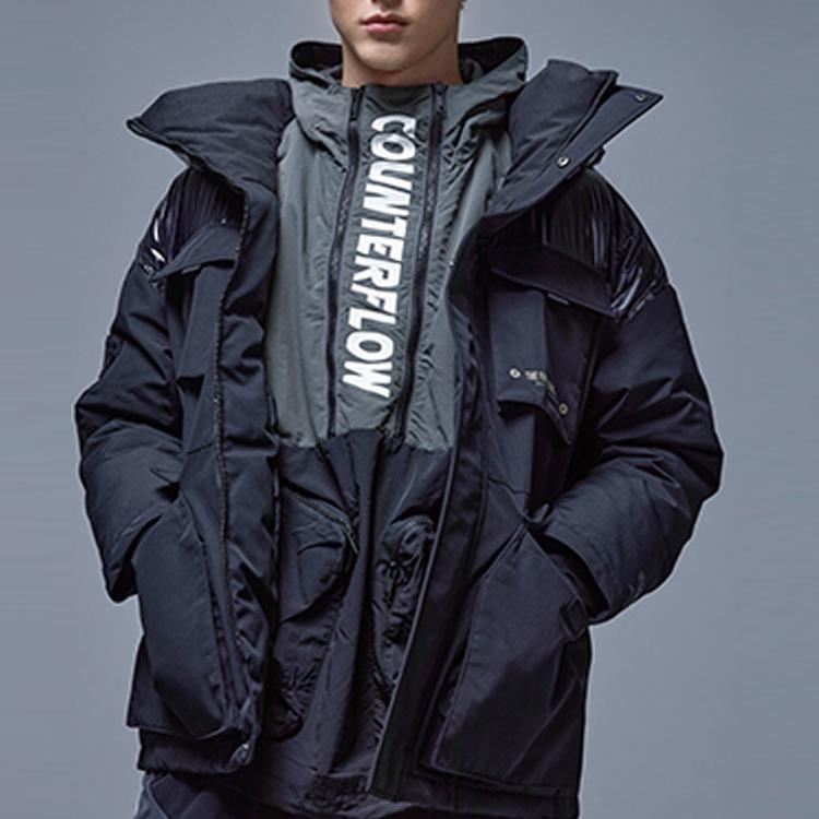 Li Ning X Star Wars Letter Print Hooded Down Jacket Men Outerwear Black AYMQ169-1