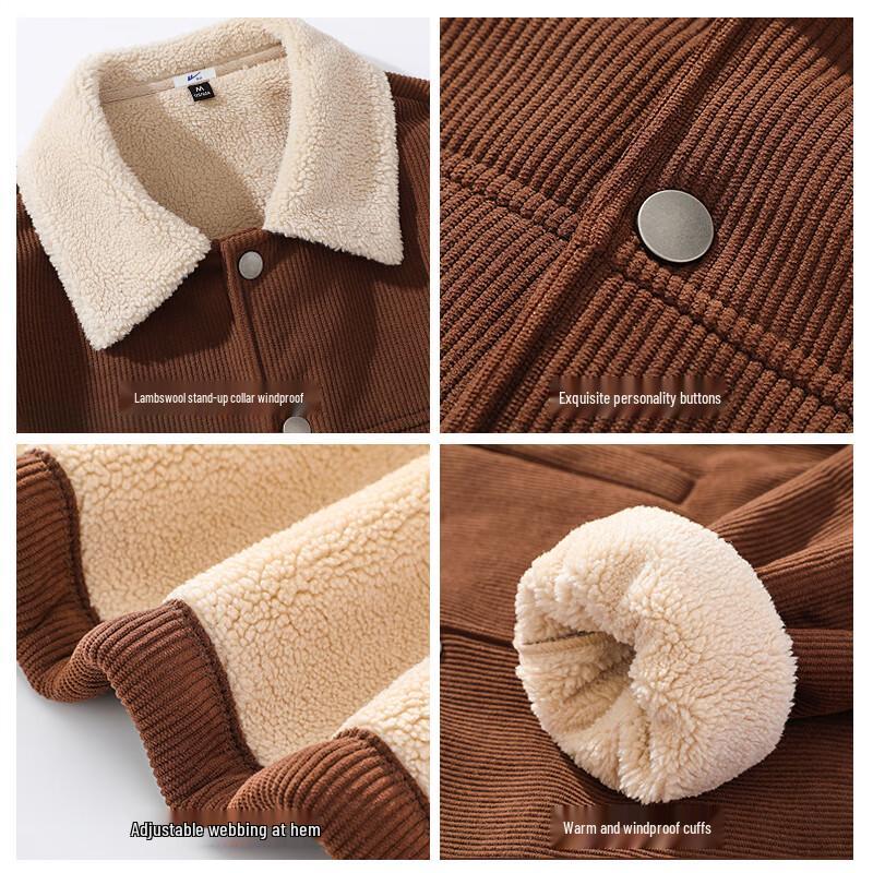 Warrior Men's Heavy Lamb Fleece Lapel Jacket