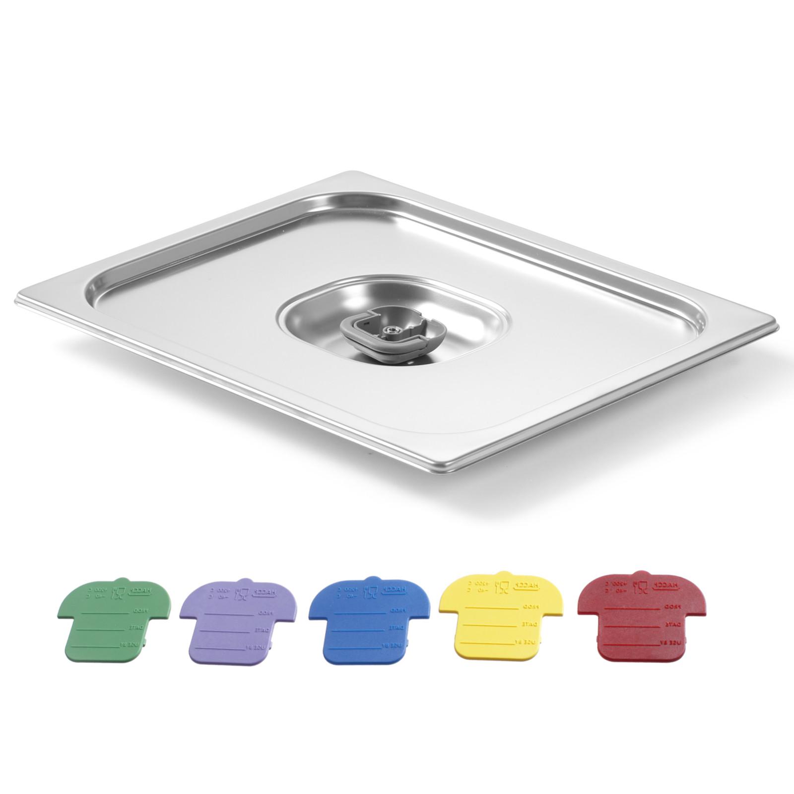 Deckel für GN-Behälter mit farbigen Clips Haccp GN24 530x162mm Edelstahl Hendi 805275