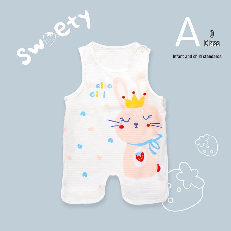 Bavoir d'été mignon Tao Baby en coton à demi-dos et leggings fins protecteur de ventre pour nouveau-nés