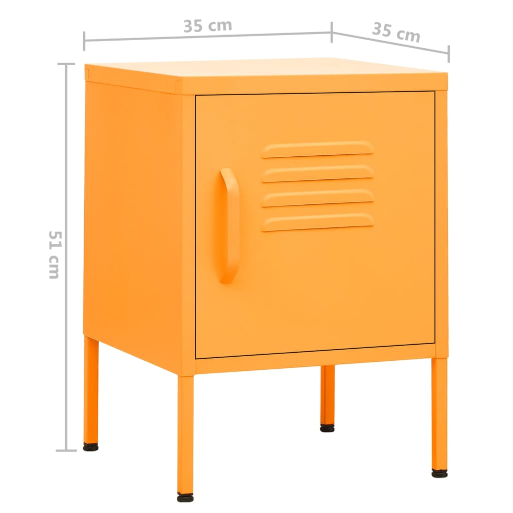 Nightstand Mustard Yellow 35 X 35 X 51 Cm Steel