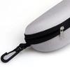 1pc Portable Sunglasses Case Protector Oxford Cloth Hard EVA Zippered Eyeglasses Case with Carabiner Unisex Eyewear Accessories