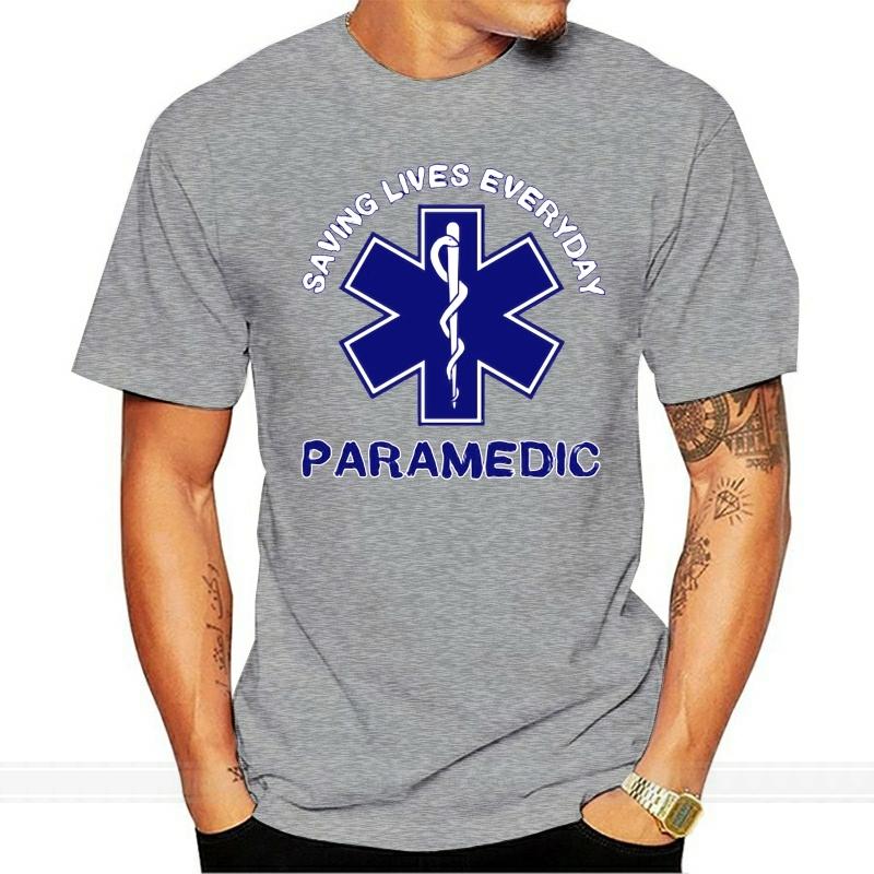 

EMS EMT Saving Lives Everyday Paramedic Caduceus Symbol Long Sleeve Mens T Shirt fashion tshirt men cotton brand teeshirt 4XL
