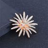 Charm Sparkling Sunflower Brooch Vintage Exquisite Pin Creative Personalized Jewelry Accessories Party Birthday Festival Gift