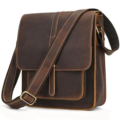 Vintage Fashion męska torba na ramię skórzana męska torba ze sznurkiem Skóra bydlęca z prawdziwej skóry crossbody męska torba męska