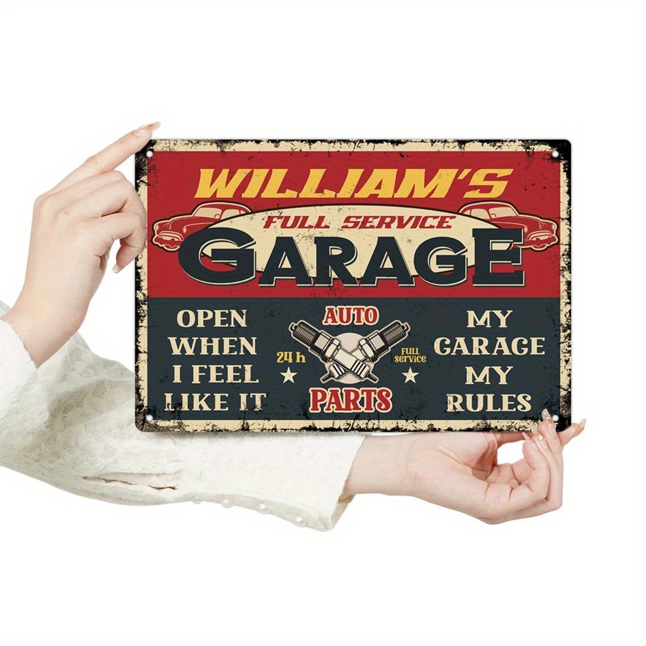 

1PC Personalized Metal Sign Garage Decor My Garage My Rules Wall Art Industrial Farmhouse Bar Man Cave Tin Sign белый