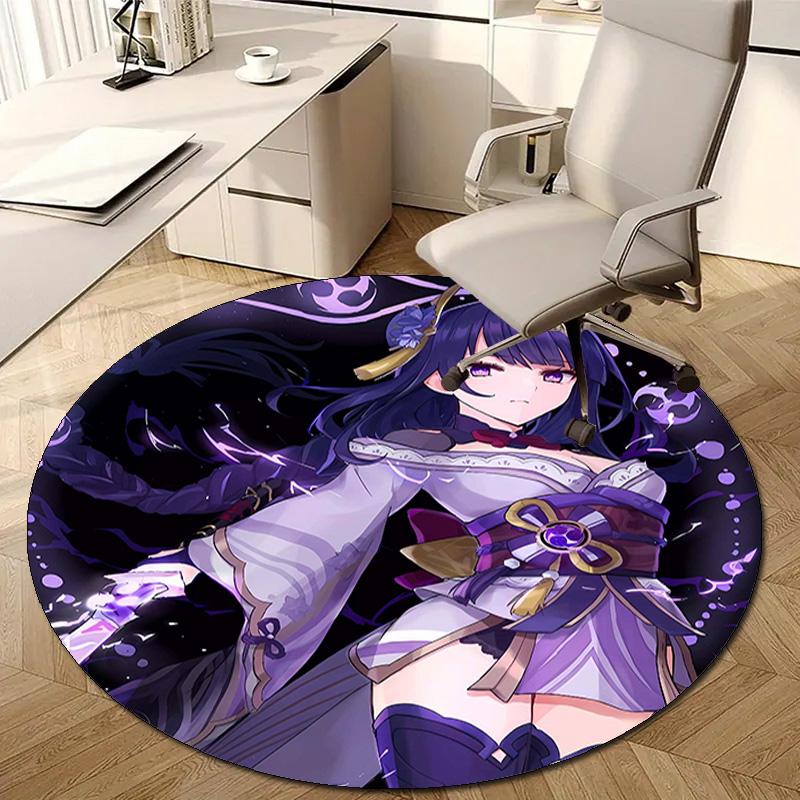 1pc Genshin Impact Beelzebul1 Design Printed Area Round Carpet for Bedroom Living Room Home Decor Rugs Mat Non Slip Mat Rug for Bedside