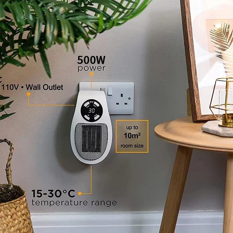 350W Portable Heater Electric Heater Convenient Room Heater Remote Control Wall Mounted Heater Winter Heating Home Applian